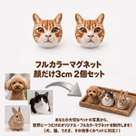 【フルカラーマグネット】顔だけ3㎝　2個セット - ちょこんとフィギュア