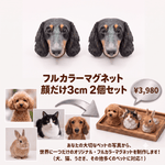 【フルカラーマグネット】顔だけ3㎝　2個セット - ちょこんとフィギュア