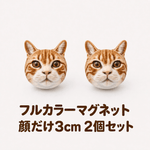 【フルカラーマグネット】顔だけ3㎝　2個セット - ちょこんとフィギュア